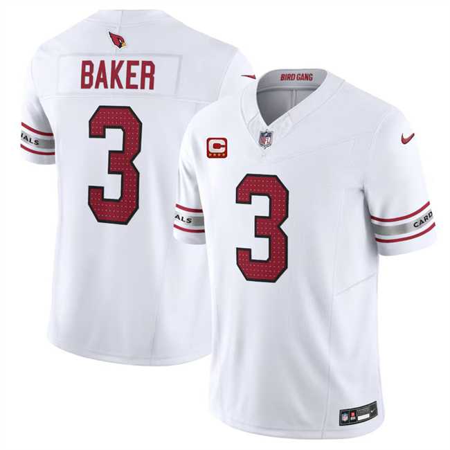 Men & Women & Youth Arizona Cardinals #3 Budda Baker White 2024 F.U.S.E. With 4-Star C Patch Vapor Untouchable Limited Stitched Jersey